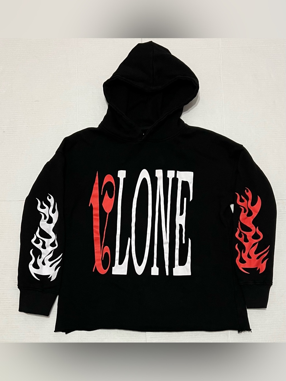 Palm Angels Vlone Black Hoodie Sweater Small Streetwear Red White Black